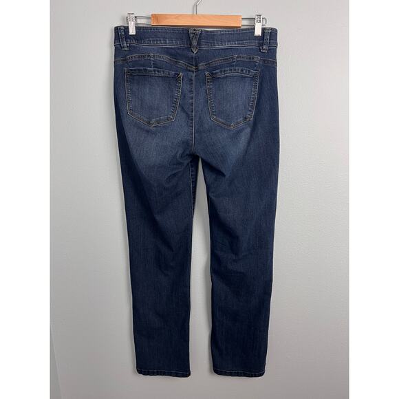 Democracy Women's 10 Ab Technology Jeans Stretch Slimming Ankle Casual Dark Wash - Picture 3 of 10